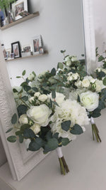 White Rose & Eucalyptus Arrangement